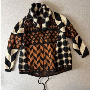 Mixed Geometric Knit Shawl Collar Cardigan Sweater